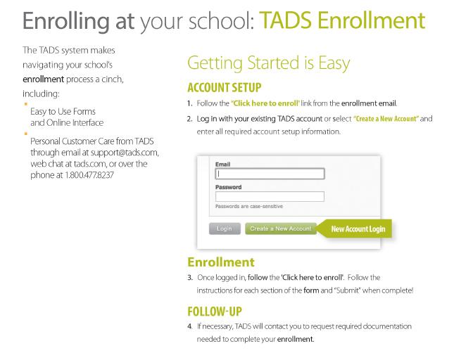 TADS Enrollment web